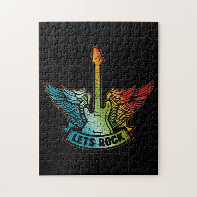 Puzzle Rock Legend Rock and Roll Music Guitar (Vertical)