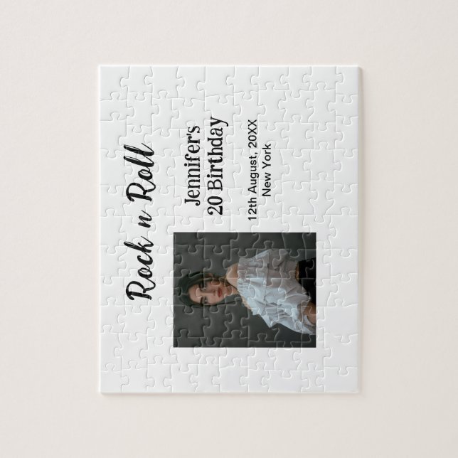 Puzzle Rock n roll 20 cumpleaños chica foto elegante mode (Vertical)