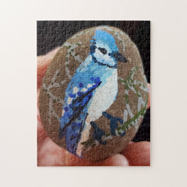 Puzzle Rock pintado de Jay azul (Vertical)