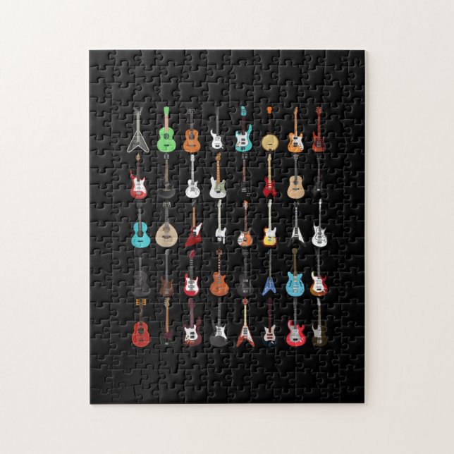 Puzzle Rock y Rollo de instrumentos musicales de guitarra (Vertical)