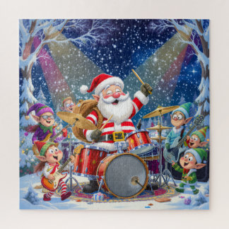 Puzzle Rockin' Santa & The Elf Band: Christmas Drummer