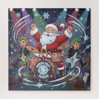 Puzzle Rockin' Santa & The Elf Band: Christmas Drummer