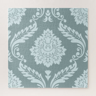 Puzzle Rococo Damask Patrón Grande Huevo de Pato Azul+Ver