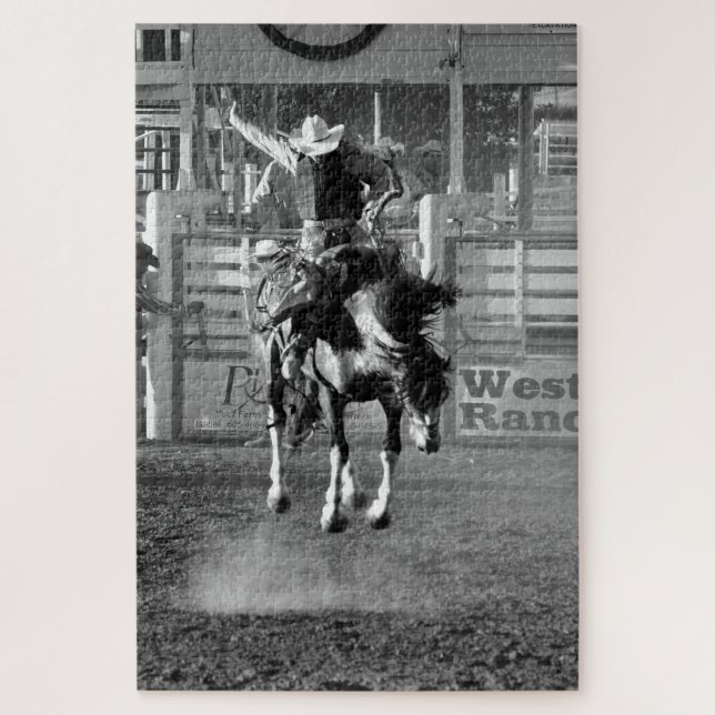 Puzzle Rodeo Cowboy Bucking Horse 8 Segundos Para Puntear (Vertical)