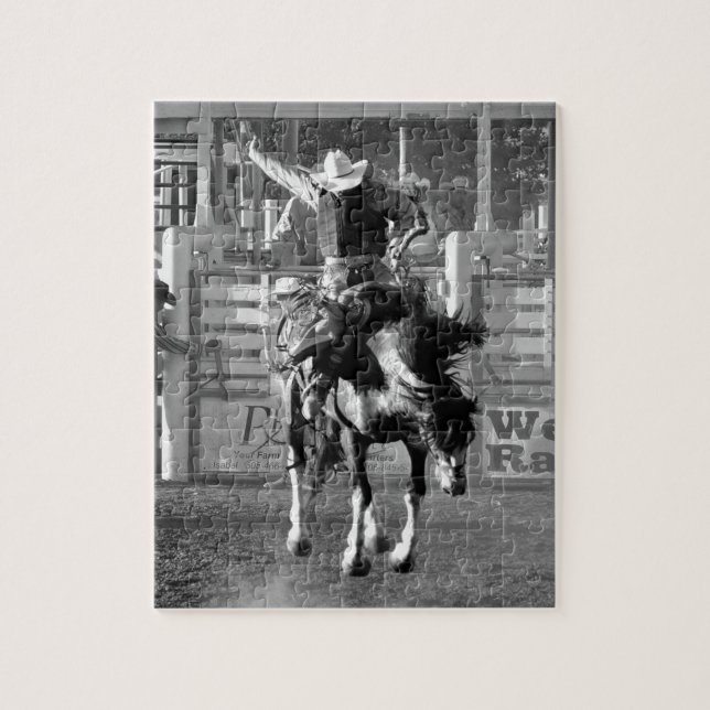 Puzzle Rodeo Cowboy Bucking Horse 8 Segundos Para Puntear (Vertical)