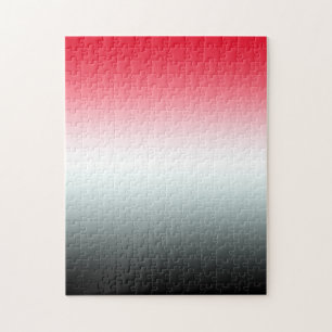 Puzzle Rojo blanco y negro moderno brillante ombre