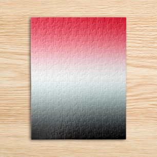 Puzzle Rojo blanco y negro moderno brillante ombre