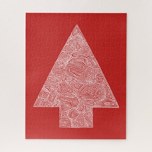 Puzzle Rojo de árbol de Navidad (Vertical)