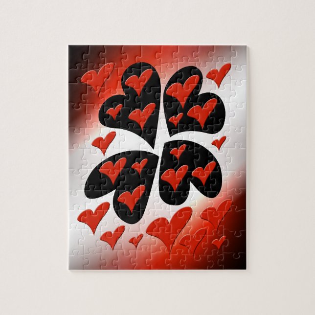 Puzzle Rojo en los corazones negros (Vertical)