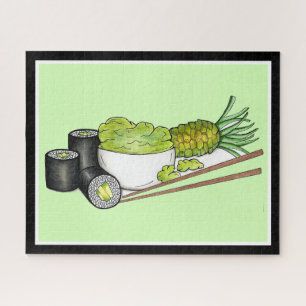 Puzzle Rol aguacate Wasabi Sushi cena japonesa