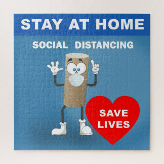 Puzzle Rollo vacío de papel higiénico con primer mensaje 