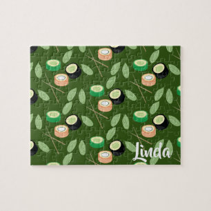 Puzzle Rolos de pepino de sushi vegetación comida asiátic