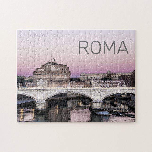 Puzzle Roma Italia Castel Sant'Angelo Puente Sunset (Horizontal)