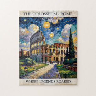 Puzzle Roma Italia Coliseo Viaje Van Gogh Noche Estrellad