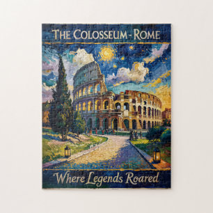 Puzzle Roma Retro Italia Coliseo Viajes Van Gogh Vibrante