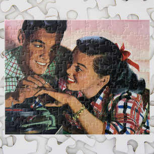 Puzzle Romance Antiguo, Novios de Secundaria Enamorados