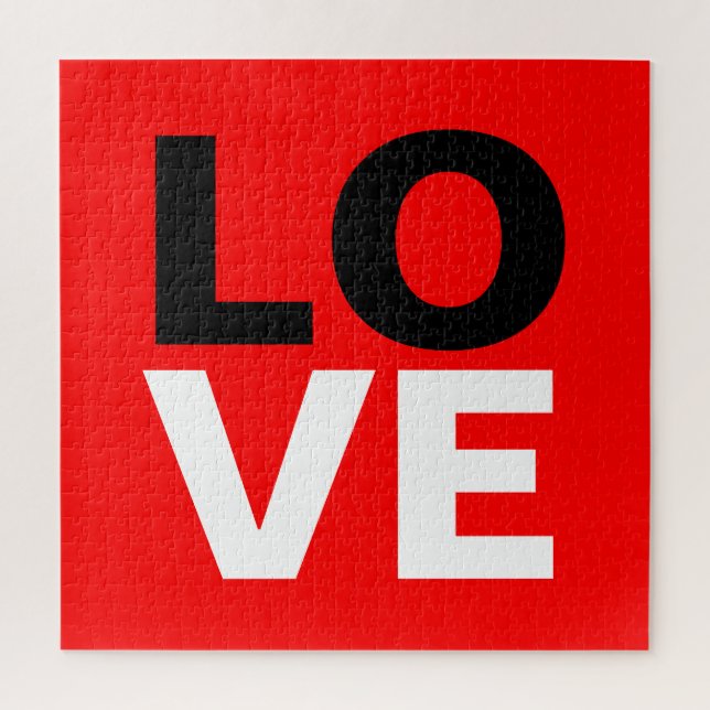 Puzzle Romance de amor de fondo rojo único (Vertical)