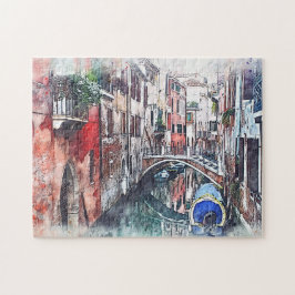 Puzzle Romance de reflexión sobre el canal de Venecia de 