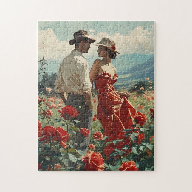 Puzzle Romance de Rosas de época (Vertical)