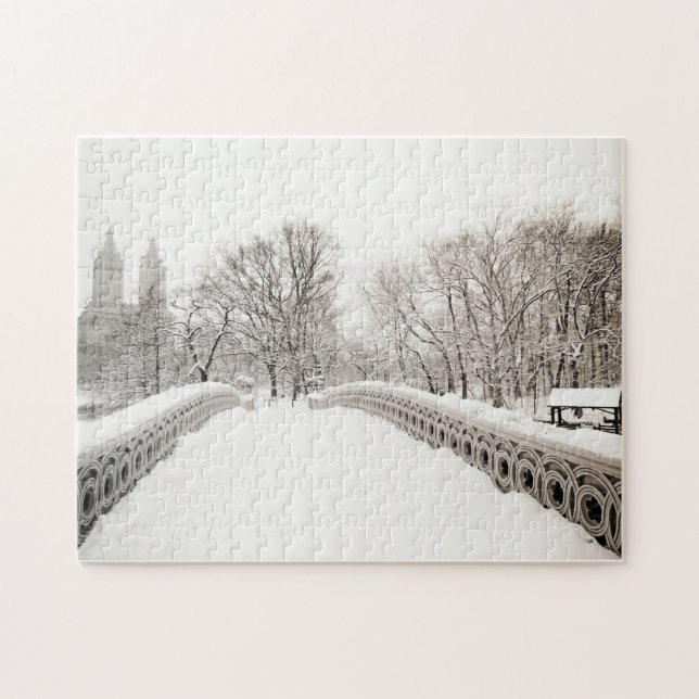 Puzzle Romance del invierno del Central Park - puente del (Horizontal)