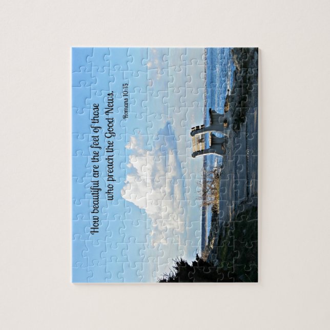 Puzzle Romanos 10:15 Qué hermosos son los pies... (Vertical)