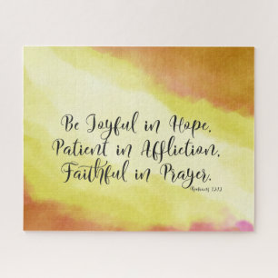 Puzzle Romanos 12:12 Sean alegres en esperanza Biblia cri