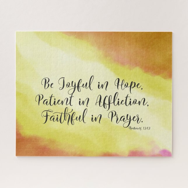 Puzzle Romanos 12:12 Sean alegres en esperanza Biblia cri (Horizontal)