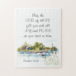 Puzzle Romanos 15:13 Dios de Esperanza Biblia Cristiana V