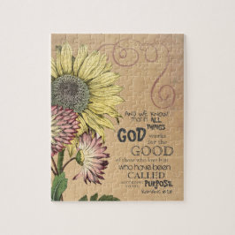 Puzzle Romanos girasoles 8:28 Biblia Verse
