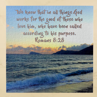 Puzzle Romans 8:28 Soothing Bible Verse And Beach 