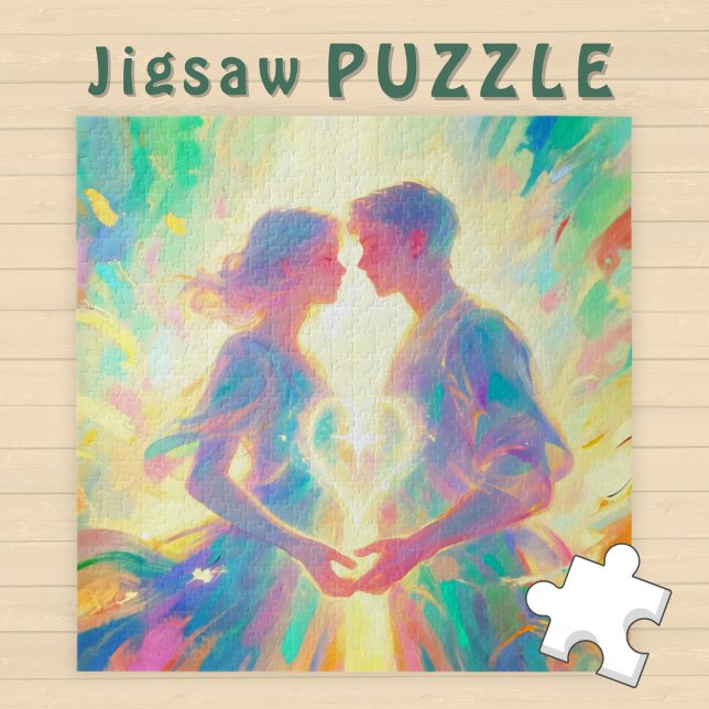 Puzzle Romantic Twin Soul Love Man and Woman with Heart - (Subido por el creador)