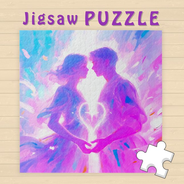 Puzzle Romantic Twin Soul Love Man and Woman with Heart - (Subido por el creador)