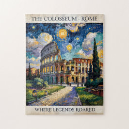 Puzzle Rome Italy Colosseum Travel Van Gogh Starry Night