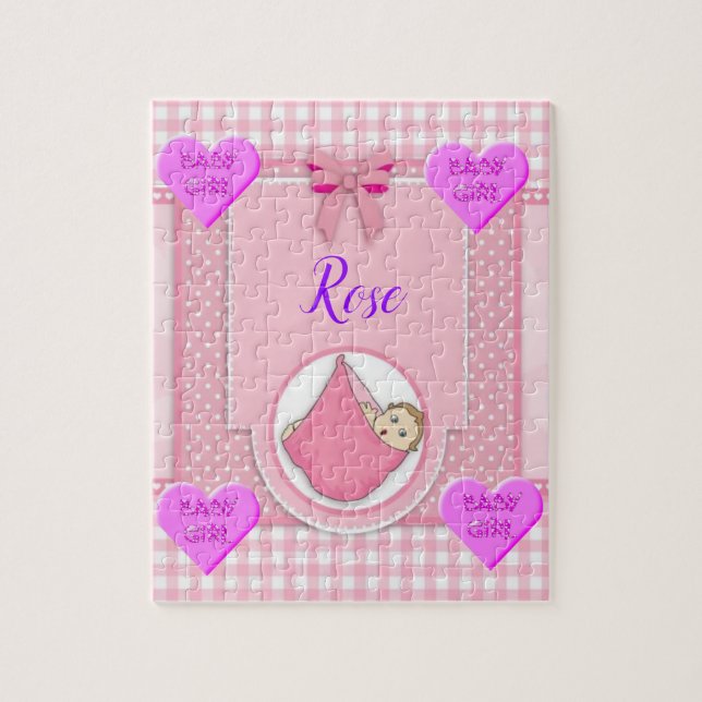 Puzzle Rompe la banda rosa de la niña bebé (Vertical)