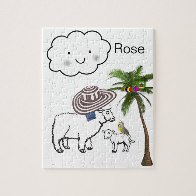 Puzzle Rompe las nubes de oveja Floral Palm Tree (Vertical)