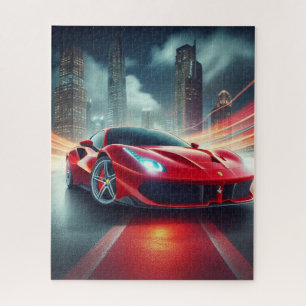 PUZZLE ROMPECABEZA DE COCHE DEPORTIVO ROJO