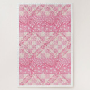 Puzzle ROMPECABEZAAS DE COLCHA DE CORAZÓN ROSA 20x30