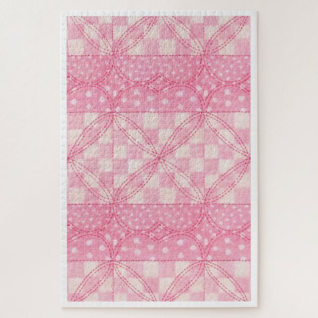 Puzzle ROMPECABEZAAS DE COLCHA DE CORAZÓN ROSA 20x30 (Vertical)