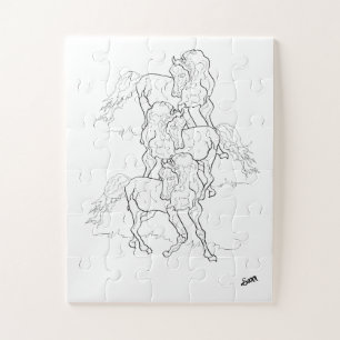 Puzzle Rompecabezas: Bailando caballos árabes