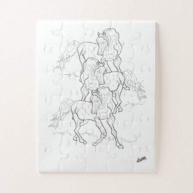 Puzzle Rompecabezas: Bailando caballos árabes (Vertical)