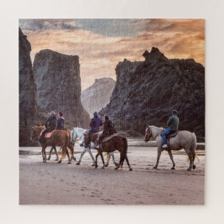 Puzzle Rompecabezas: Caballo montando en la playa de Band