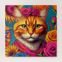 Puzzle ¡Rompecabezas de gato jengibre colorido!