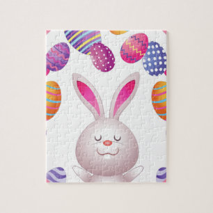 Puzzle ¡Rompecabezas de huevos y conejo de Pascua!