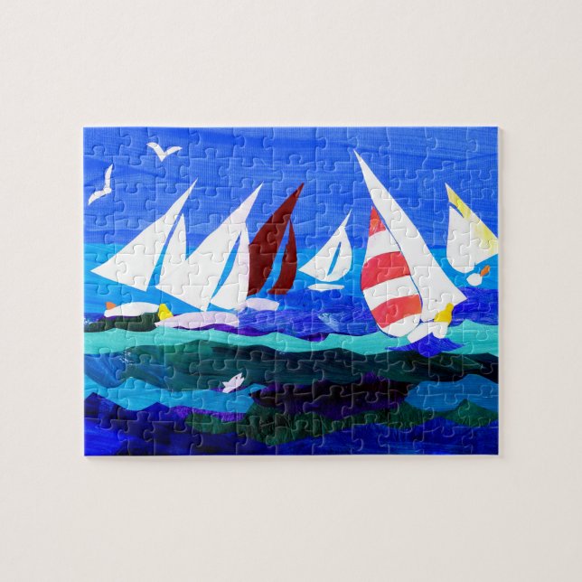 Puzzle "Rompecabezas de los barcos de navegación" (Horizontal)