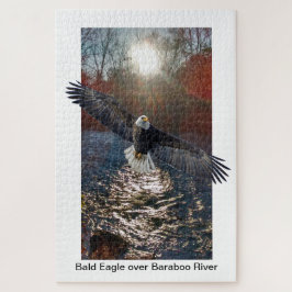 Puzzle Rompecabezas, Eagle calvo sobre el río de Baraboo
