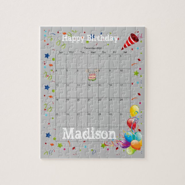 Puzzle Rompecabezas, Feliz Cumpleaños Diciembre 2022 (Vertical)