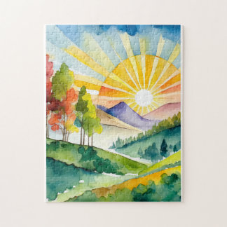 Puzzle Rompecabezas: Majestad de la Montaña al amanecer