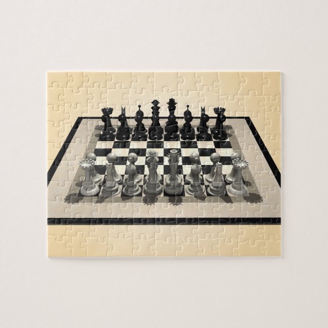 Puzzle Rompecabezas: Pedazos del tablero de ajedrez y de (Horizontal)