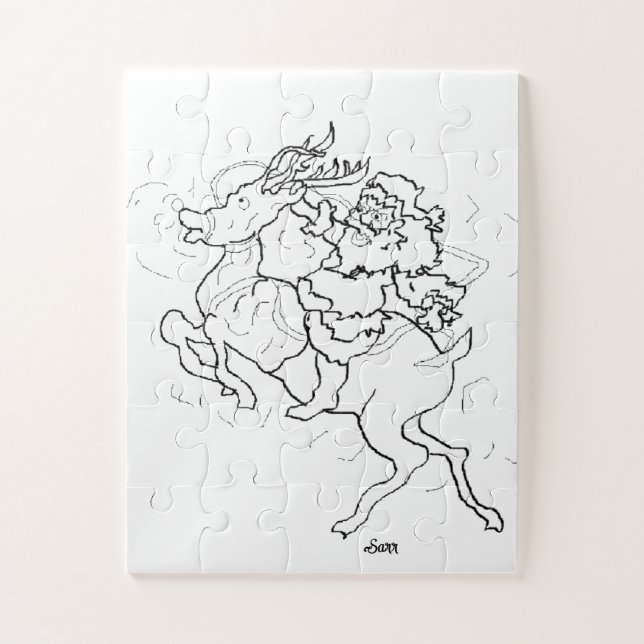 Puzzle Rompecabezas: Santa y Rudolph (Vertical)