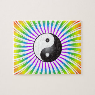 Puzzle Rompecabezas: Yin Yang y diseño espiral